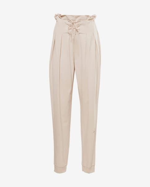 Pantalón largo Reebok Studio Knit beige mujer