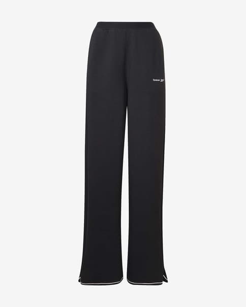 Pantalón largo Reebok Identity Fleece negro blanco mujer