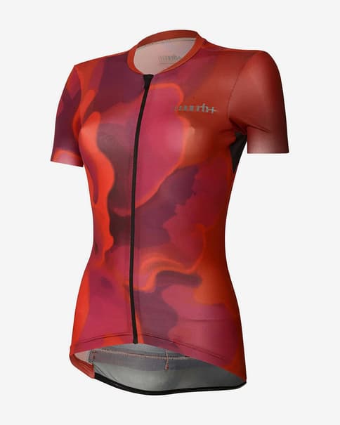 Maillot rh+ Super Light Evo manga corta rojo granate mujer