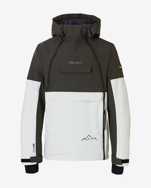 Chaqueta con capucha Rehall HELICON-R verde blanco