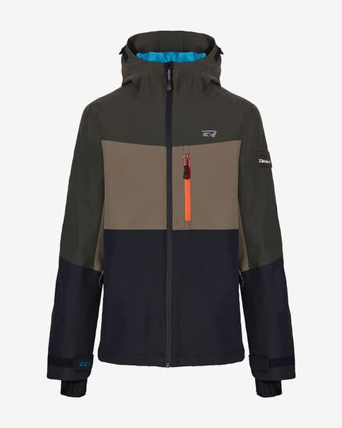 Chaqueta con capucha Rehall OZZY-R-jr marrón verde infantil 
