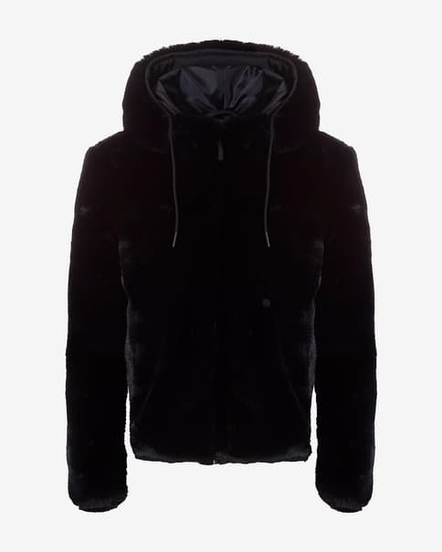 Forro polar con capucha Rehall FLUFFY-R negro mujer 