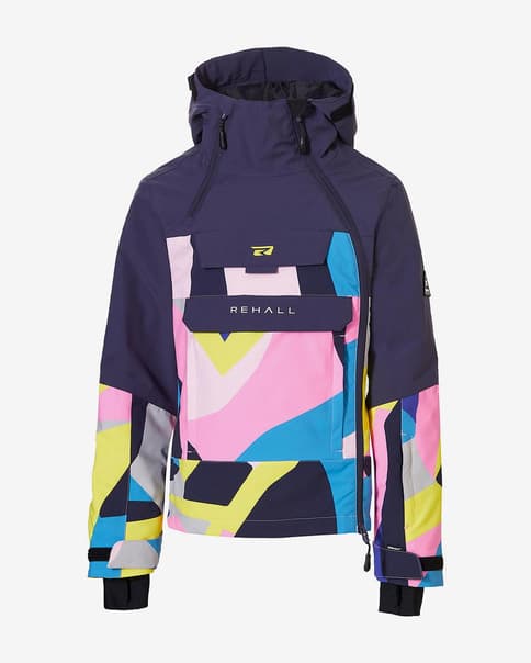 Chaqueta con capucha Rehall TAYLOR-R-jr negro rosa azul infantil 