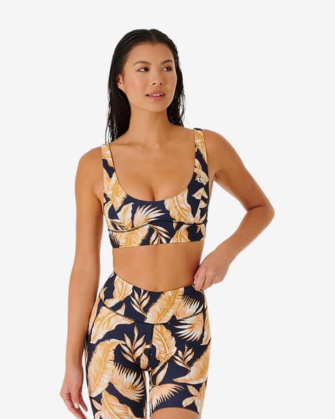Camisola Rip Curl Mirage Summer Crop sem mangas azul marinho mulher