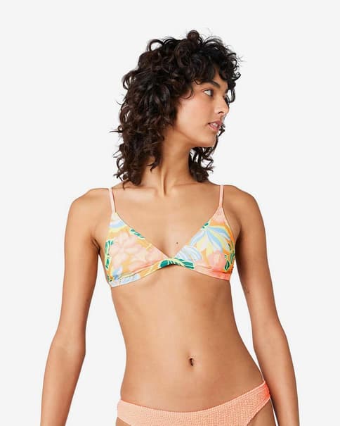 Top bikini Rip Curl Flow The Sun naranja rosa verde
