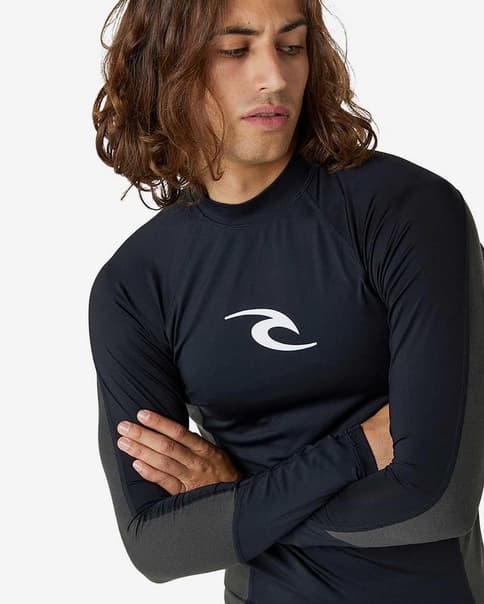 Maglia Rip Curl Waves UPF Perf manica lunga nero puro