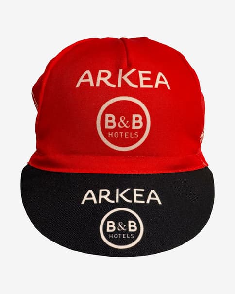 Arkea B&B Hotels 2025 Helmkappe rot/schwarz