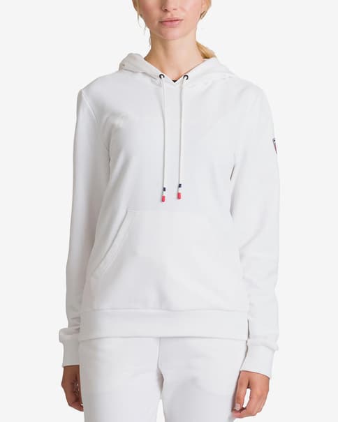 Sudadera con capucha Rossignol Logo Sweat FL blanco mujer