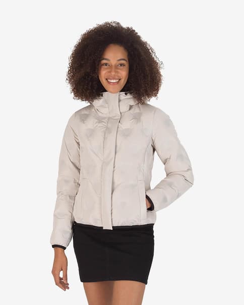 Chaqueta con capucha Rossignol Welded Quilt Shield blanco rosáceo mujer