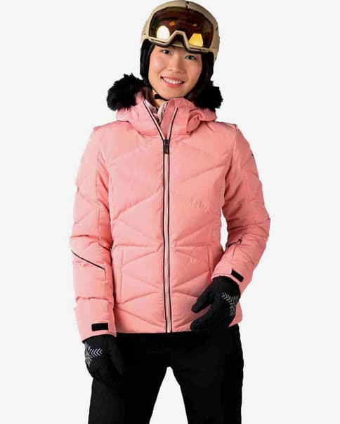 Chaqueta con capucha Rossignol Staci rosa claro mujer