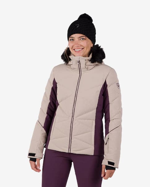 Chaqueta con capucha Rossignol Staci beige claro lila mujer