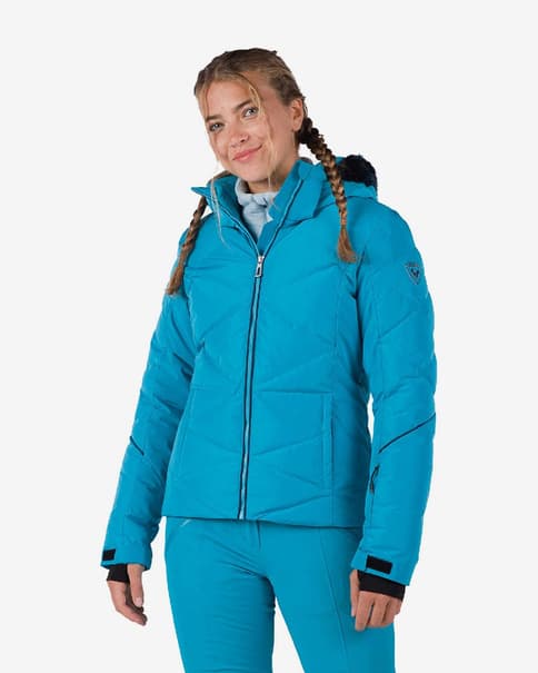 Chaqueta con capucha Rossignol Staci Pearly azul celeste mujer