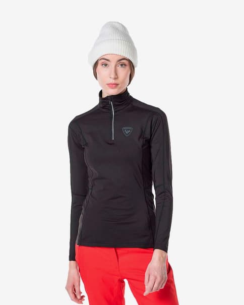 Camiseta interior Rossignol Classique Half Zip negro mate mujer