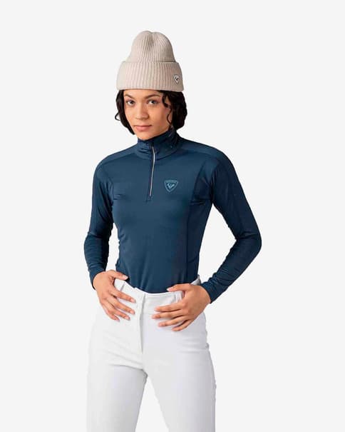 Camiseta interior Rossignol Classique Half Zip azul marino mujer