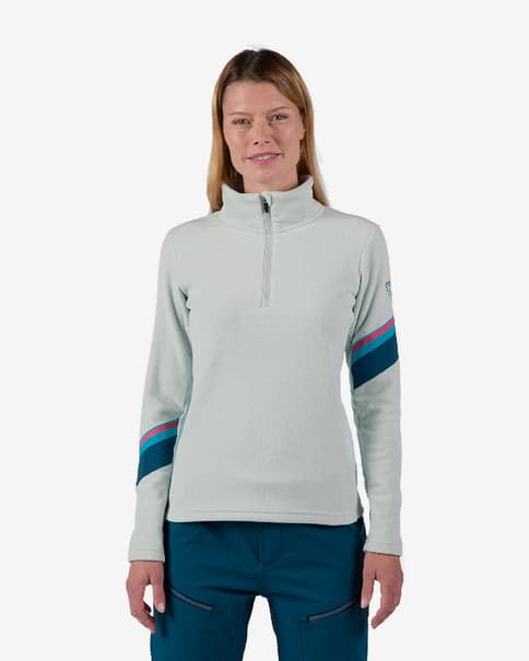 Forro polar Rossignol Strawpile Half Zip azul celeste rosa mujer