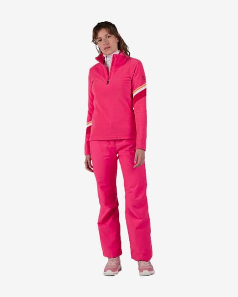 Forro polar Rossignol Strawpile Half Zip rosa fuerte blanco mujer