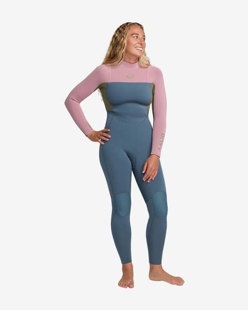 Traje de neopreno largo Roxy Prologue+ Back Zip 4/3 mm azul rosa mujer