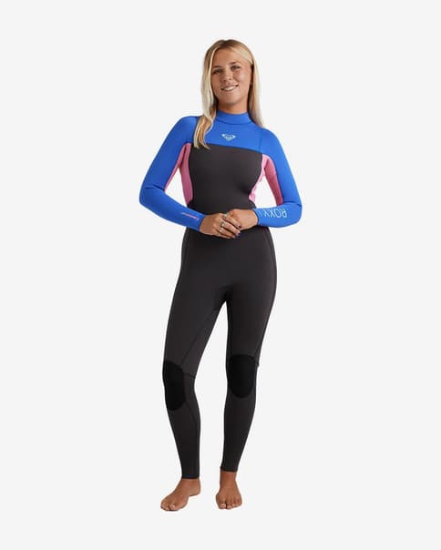 Traje de neopreno largo Roxy Prologue+ Back Zip 4/3 mm negro eléctrico rosa mujer