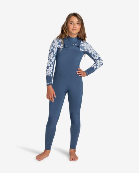 Traje neopreno Roxy Swell Series 4/3 manga larga azul marino blanco niña