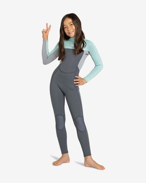 Traje neopreno Roxy Prologue 3/2 mm gris azul agua niña