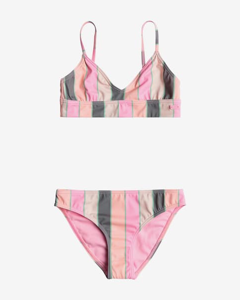 Bikini Roxy Very Vista Topini rosa naranja verde niña