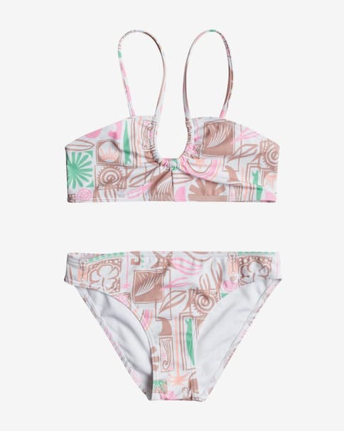 Bikini Roxy Totally Iconic Bralette blanco beige rosa niña
