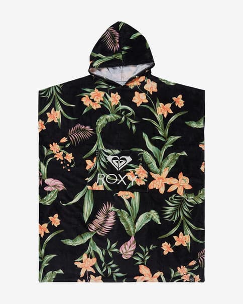 Poncho Roxy Stay Magical negro verde naranja
