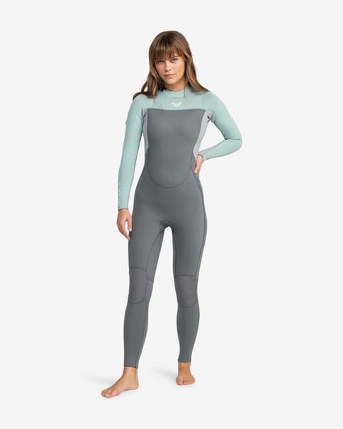 Traje neopreno Roxy Performance 4/3 mm gris claro azul mujer