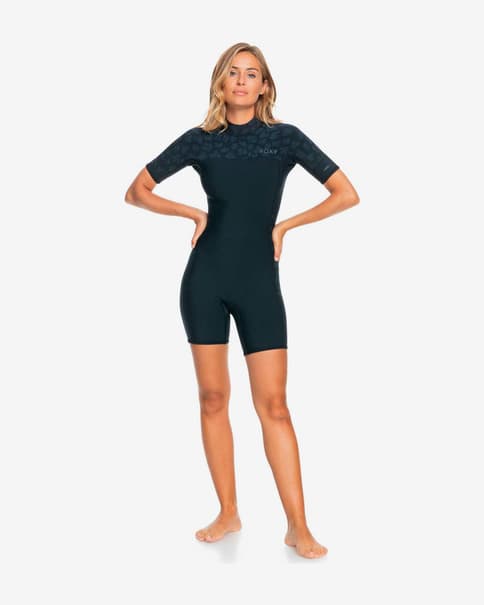 Traje neopreno corto Roxy Swell Series 2/2 mm negro gris mujer