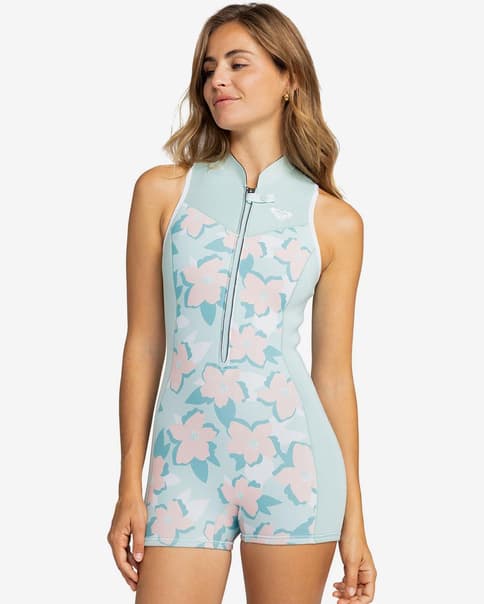 Traje neopreno corto Roxy Rise Short Jane 1.5 mm azul rosa mujer