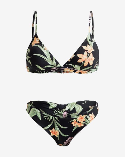 Bikini Roxy PT Beach Classics Fixed Tri negro verde naranja mujer