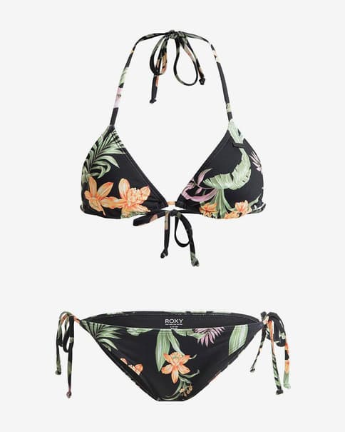 Bikini Roxy PT Beach Classics Tki Tri negro verde naranja mujer
