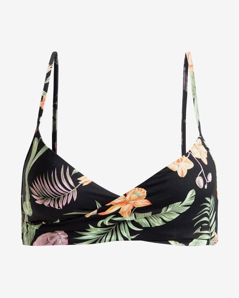 Top bikini Roxy PT Beach Classics Wrap negro verde naranja mujer