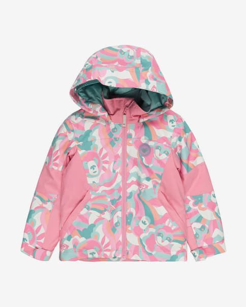 Chaqueta con capucha  Roxy Snowy Tale rosa claro verde infantil
