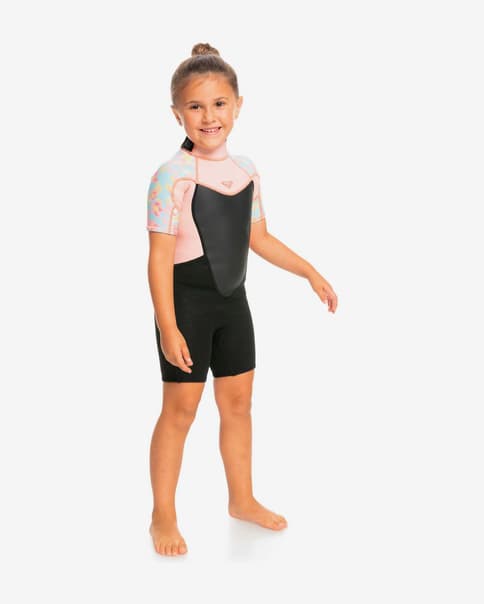 Traje neopreno corto Roxy Tanager Tur 2/2 mm negro azul rosa niña
