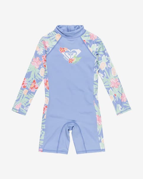Mono Roxy Tropical Story Springsuit azul rosa verde infantil