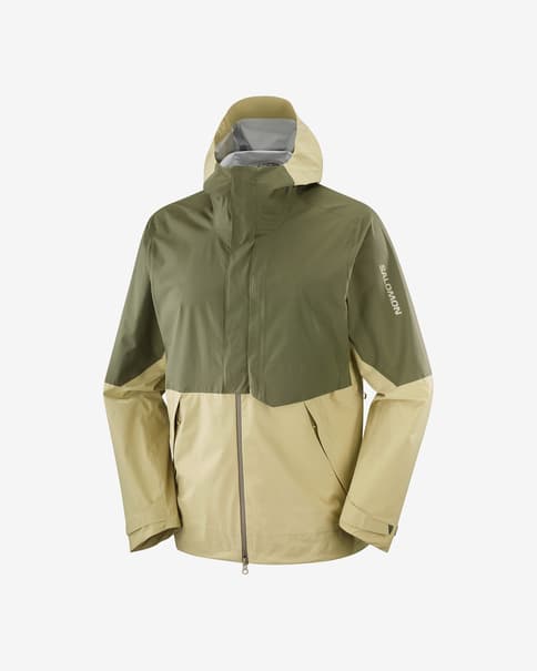Salomon Outerpath Pro 2.5L jack met capuchon donker groen beige