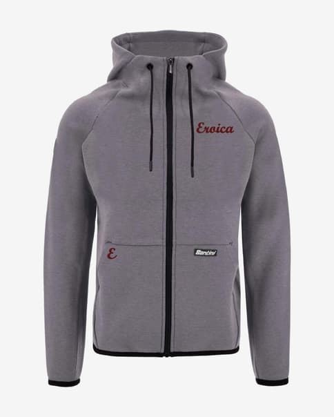 Sudadera con capucha Santini x Eroica Official gris granate