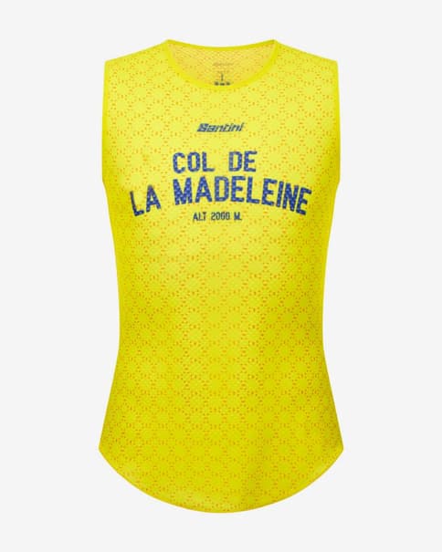 Camiseta interior Santini Le Maillot Jaune Col De La Madeleine sin mangas amarillo