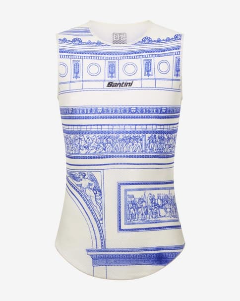 Camiseta interior Tour de France 2025 Arrivée Arc de Triomphe sin mangas azul
