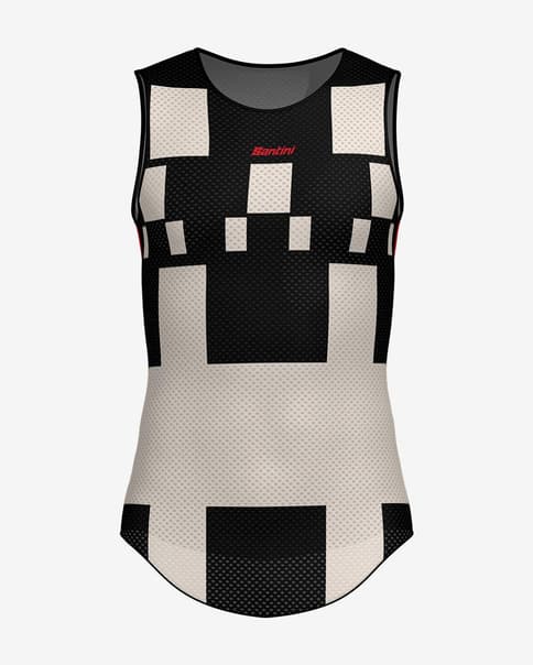 Camiseta interior Santini Paris-Roubaix 2025 sin mangas negro blanco rojo