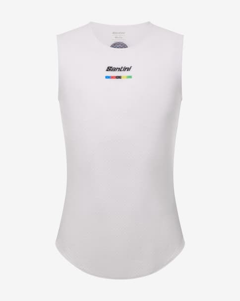 Camiseta interior Santini x UCI World Champion sin mangas blanco