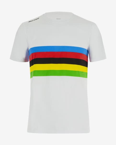 Santini x UCI World Champion Rainbow Kinder T-Shirt weiß