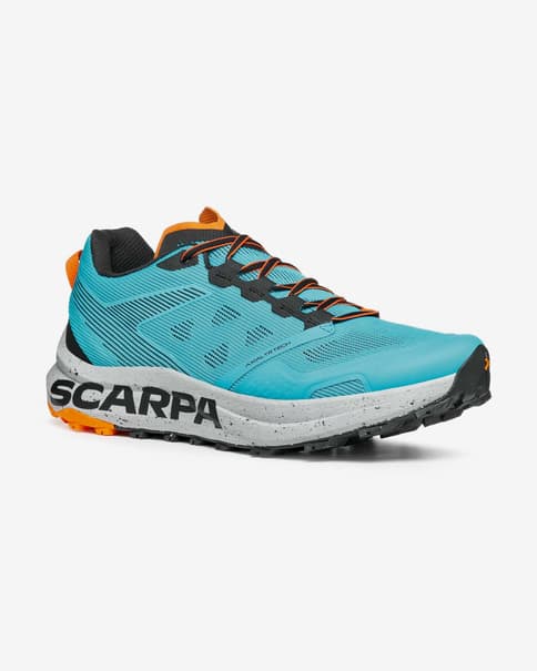 Zapatillas Scarpa Spin Planet azul claro naranja