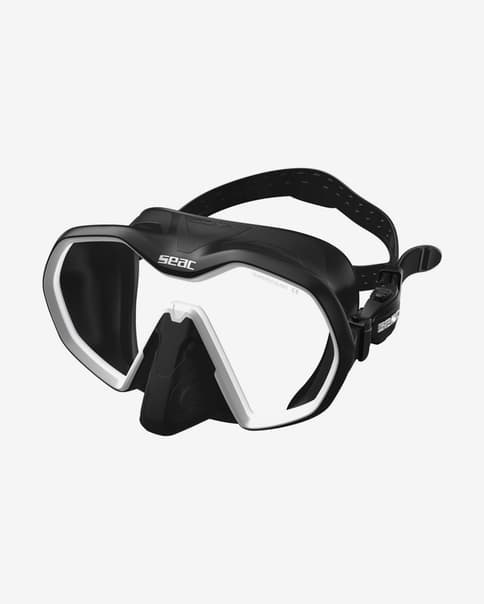 Máscara de buceo Seac Icona con lente transparente blanco negro