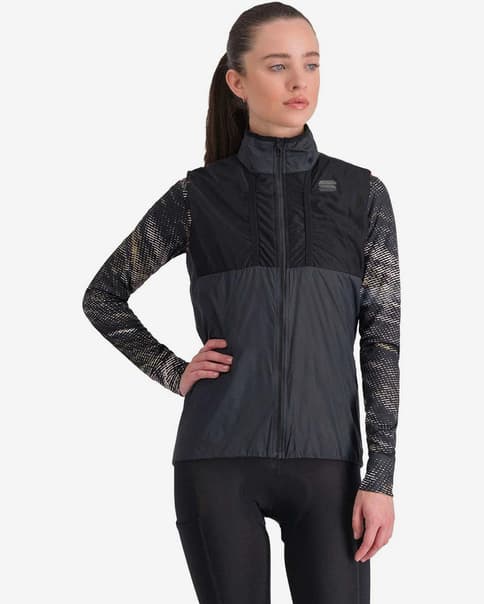 Chaleco cortavientos Sportful Giara negro intenso mujer