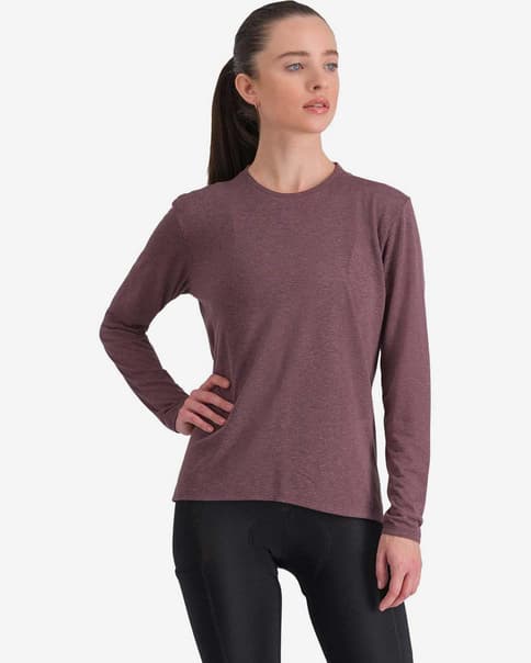 Camiseta Sportful Giara manga larga rojo lila mujer