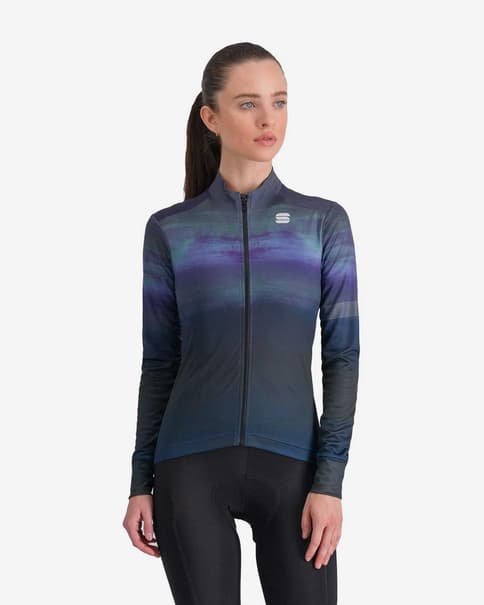 Maillot Sportful Flow SuperGiara Thermal manga larga azul galaxia mujer