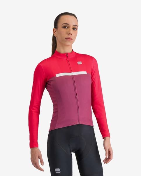Maillot Sportful Pista Thermal manga larga rojo fuerte violeta mujer