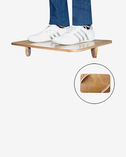 Tabla de equilibrio con doble semicírculos de madera Softee